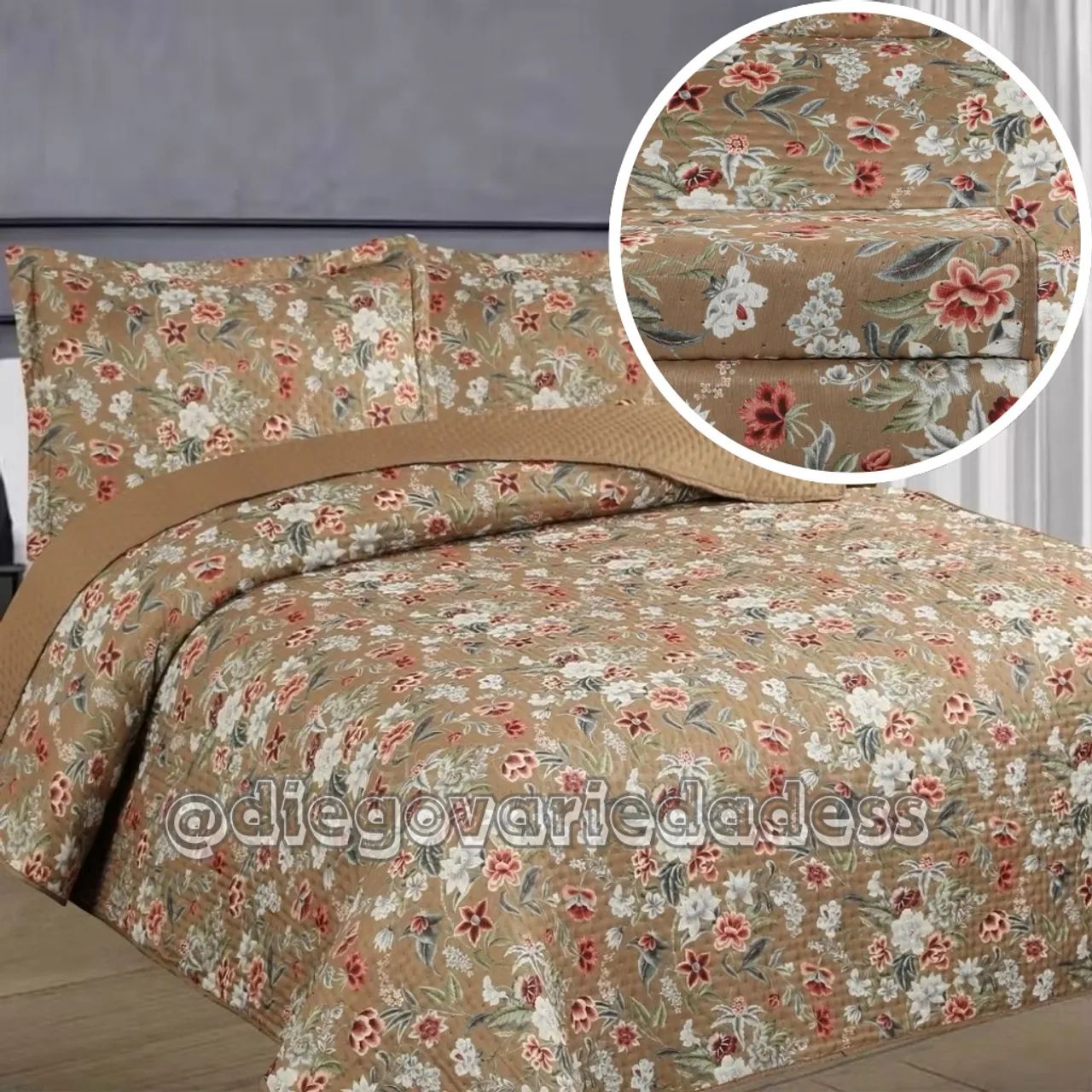 Colcha cobre leito Elegance habitat dupla face 