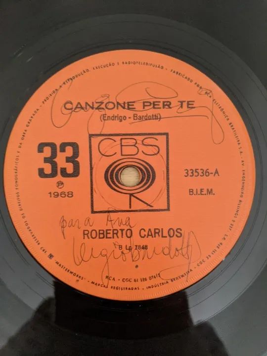 Vinil - Lp - Roberto Carlos - Autografado - Canzone Per Te - Foto 5