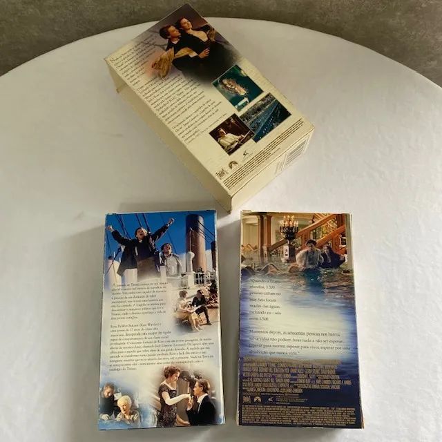 VHS Titanic 2 Fitas Cassete Box Legendado Ideal Para Compor Cenário - Foto 2