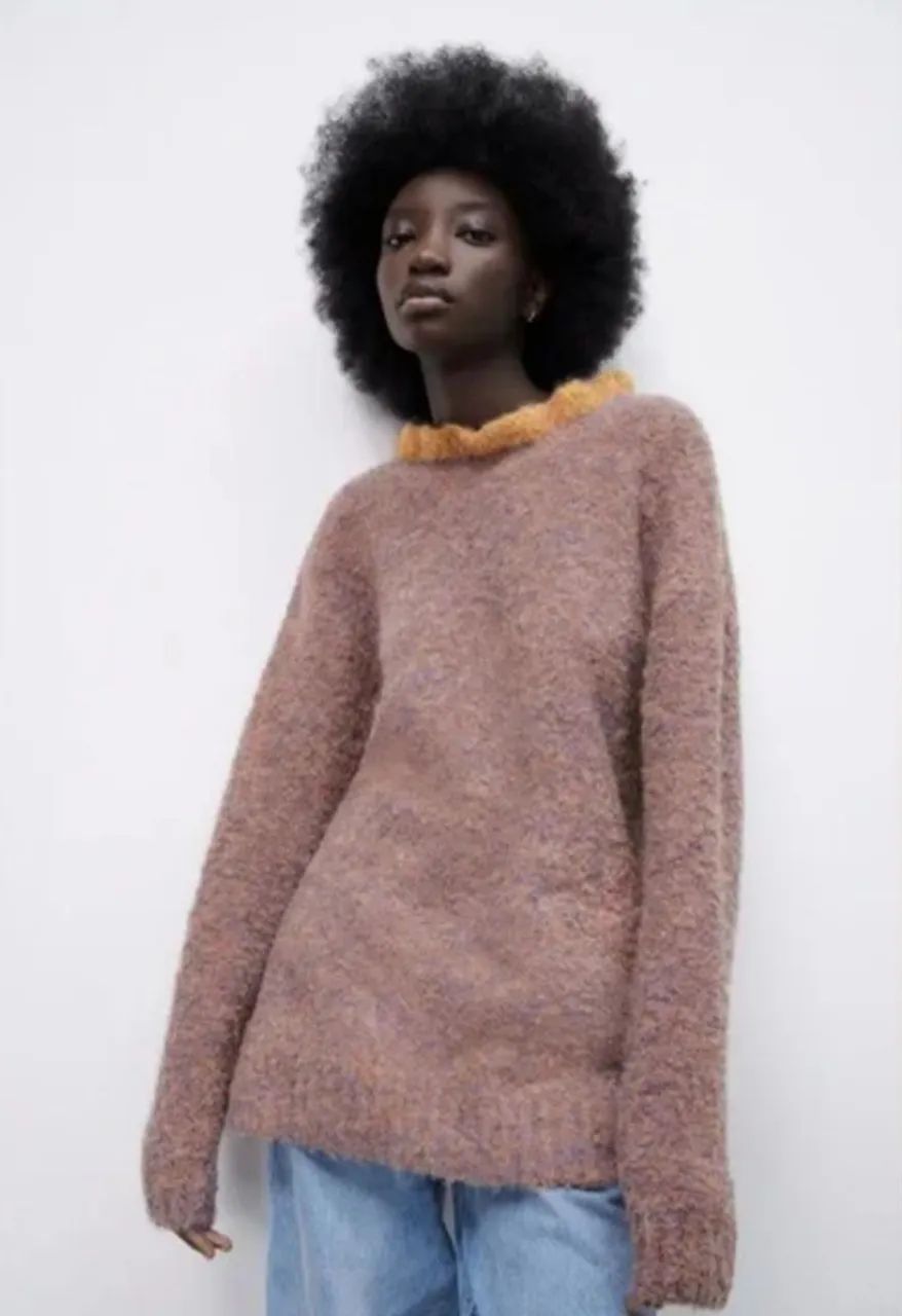 Suéter De Tricô Oversize Com Laço Zara 