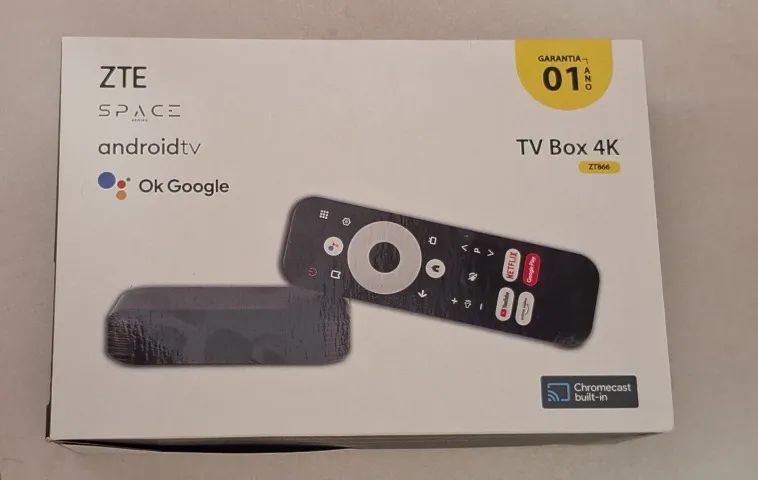 TV Box 4K ZTE Space com Android TV, Chromecast integrado e controle por voz - Zt866 