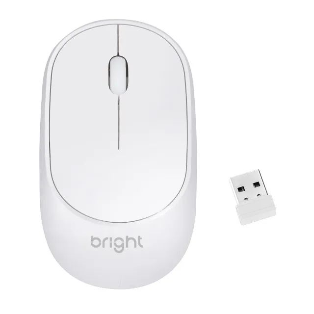 Mouse sem fio branco slim