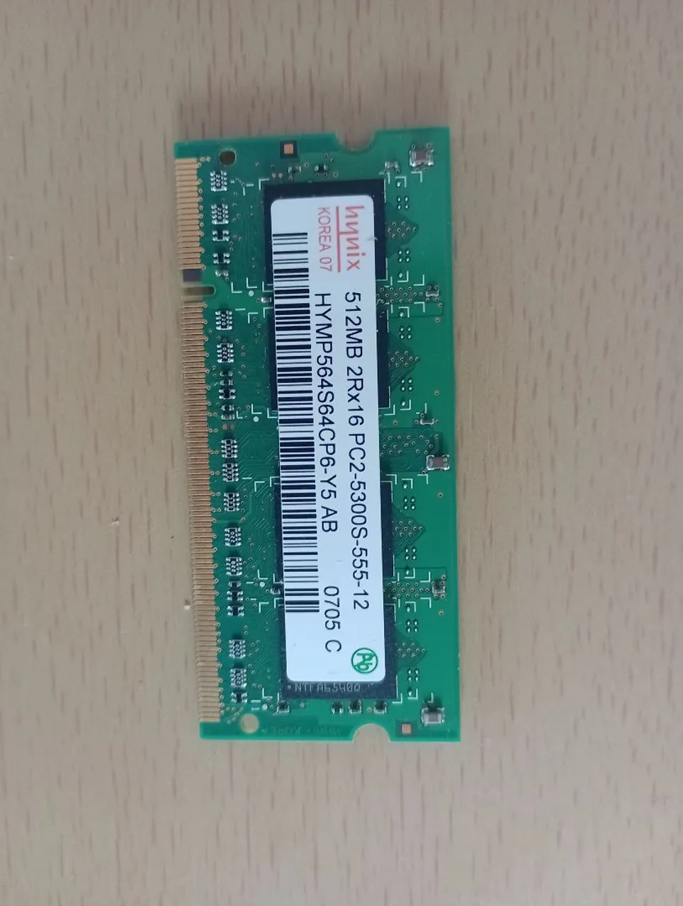 Memória RAM Hynix 512MB DDR2 para Notebook