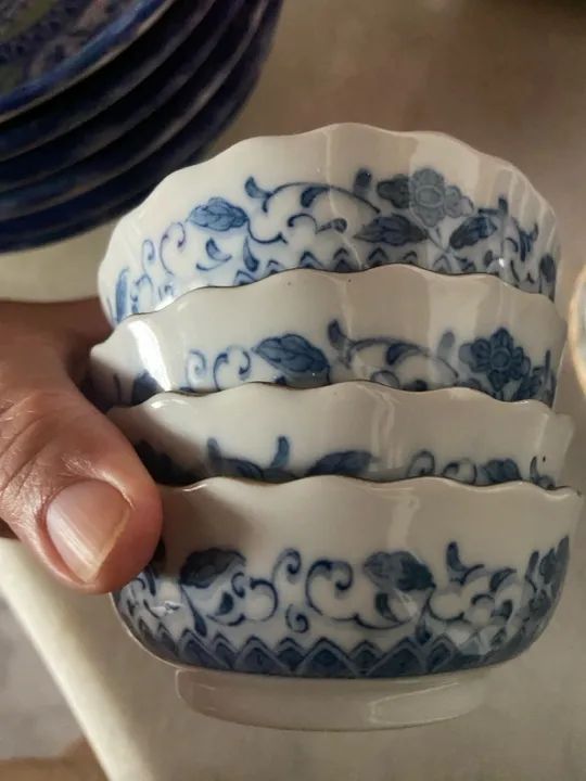 Jogo 30 pecas de Pratos de Cerâmica Azul, verde água e Branco - Foto 2