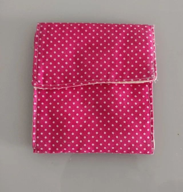 Porta absorventes tecido poá rosa - Foto 2
