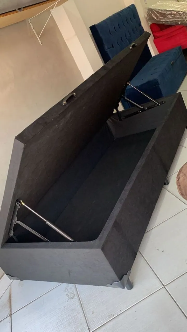 Base Cama Box Baú de solteiro com Pistão a Gás