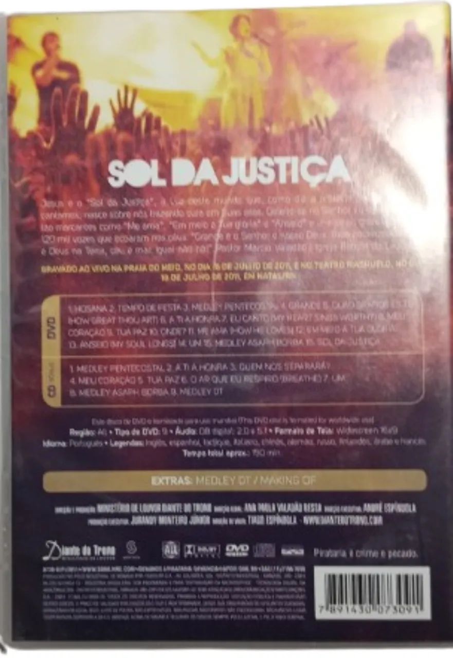 Dvd Musical Sol da Justiça, Diante do Trono 14 Ao Vivo - Foto 2