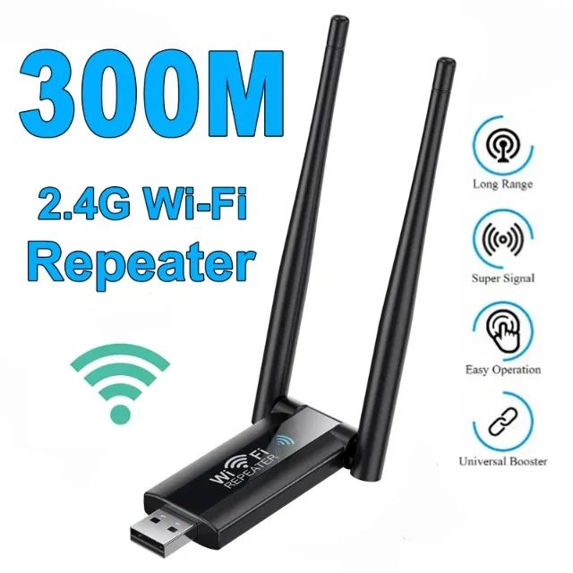 Repetidor de Sinal 2.4g 300mbps sem fio usb wifi