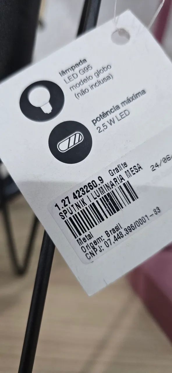 PAR DE LUMINÁRIA DE MESA SPUTNIK COM LÂMPADA - Foto 5