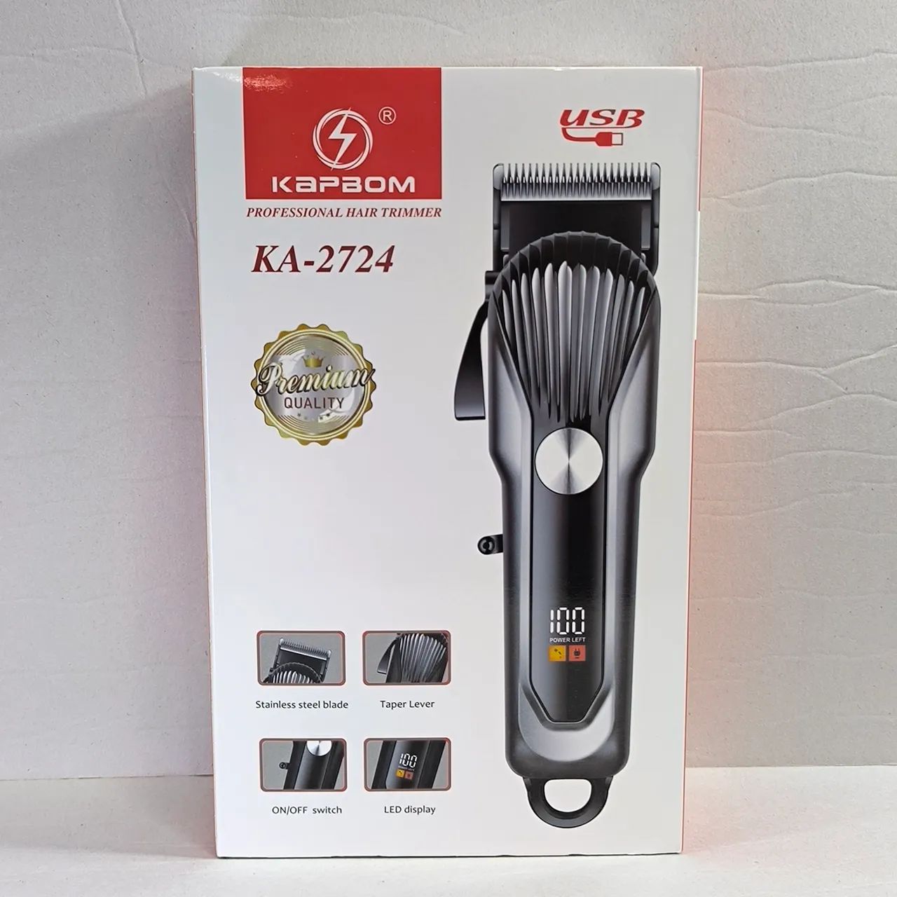 Máquina para cortar cabelo sem fio recarregável com visor digital 