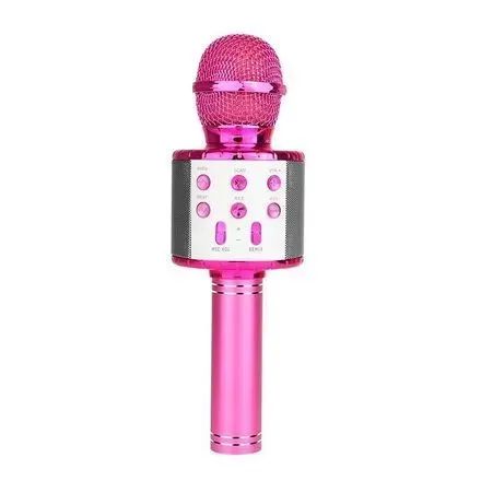 Microfone Bluetooth Karaokê Sem Fio Rosa Pink - Foto 2