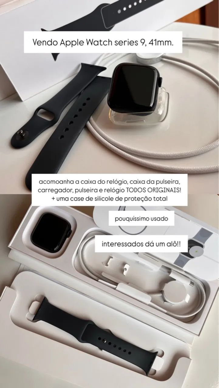 Apple Watch Series 9 41mm - Pouquíssimo Usado