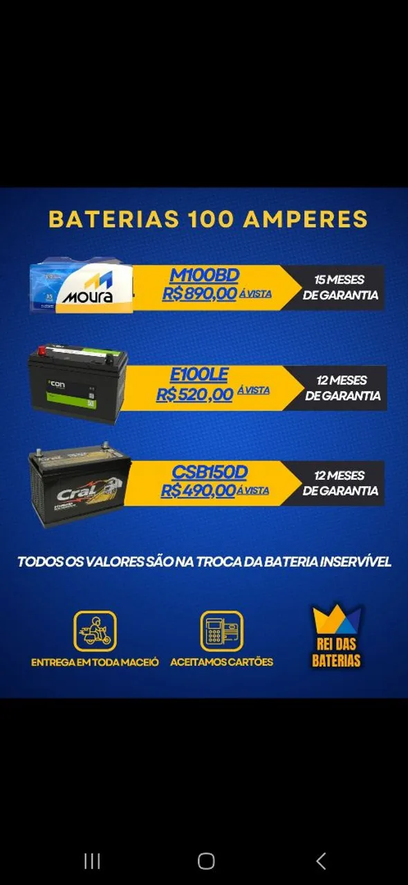 Baterias em geral pronta entrega!!!