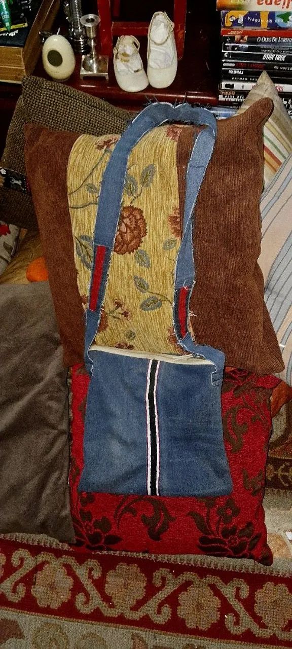 Bolsa Jeans Artesanal com Detalhes