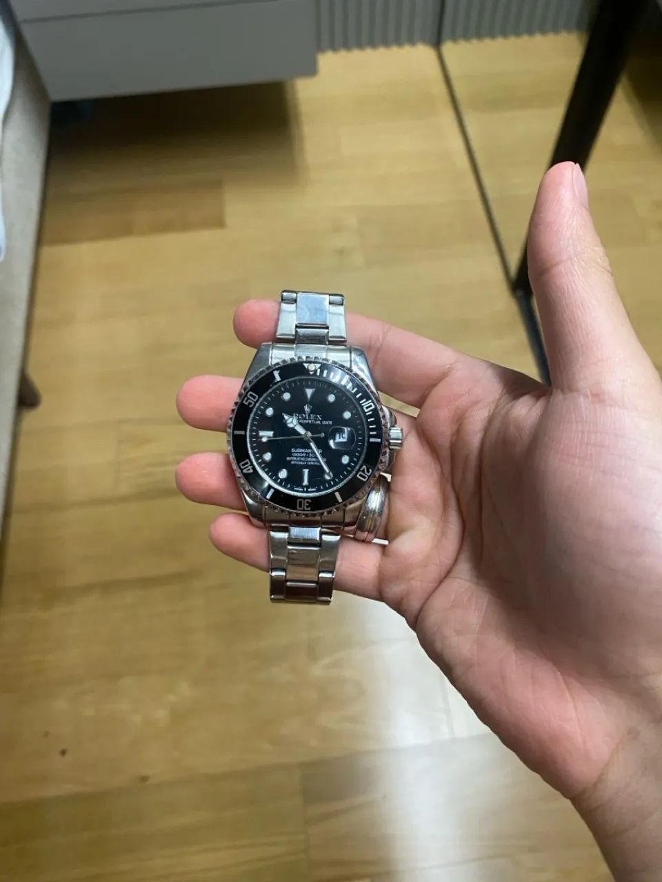 Relógio Rolex Preto/Prata, Usado mas em Perfeitas Condições