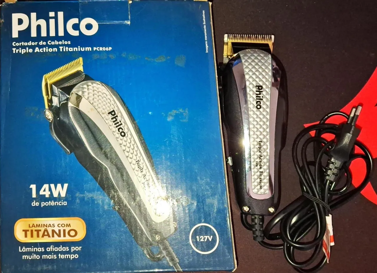 Cortador de Cabelo Philco Triple Action Titanium PCR06P