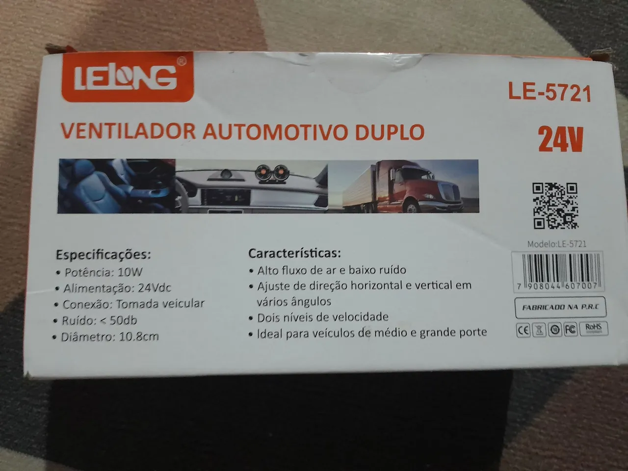 Ventilador Automativo Duplo 24V LE-5721