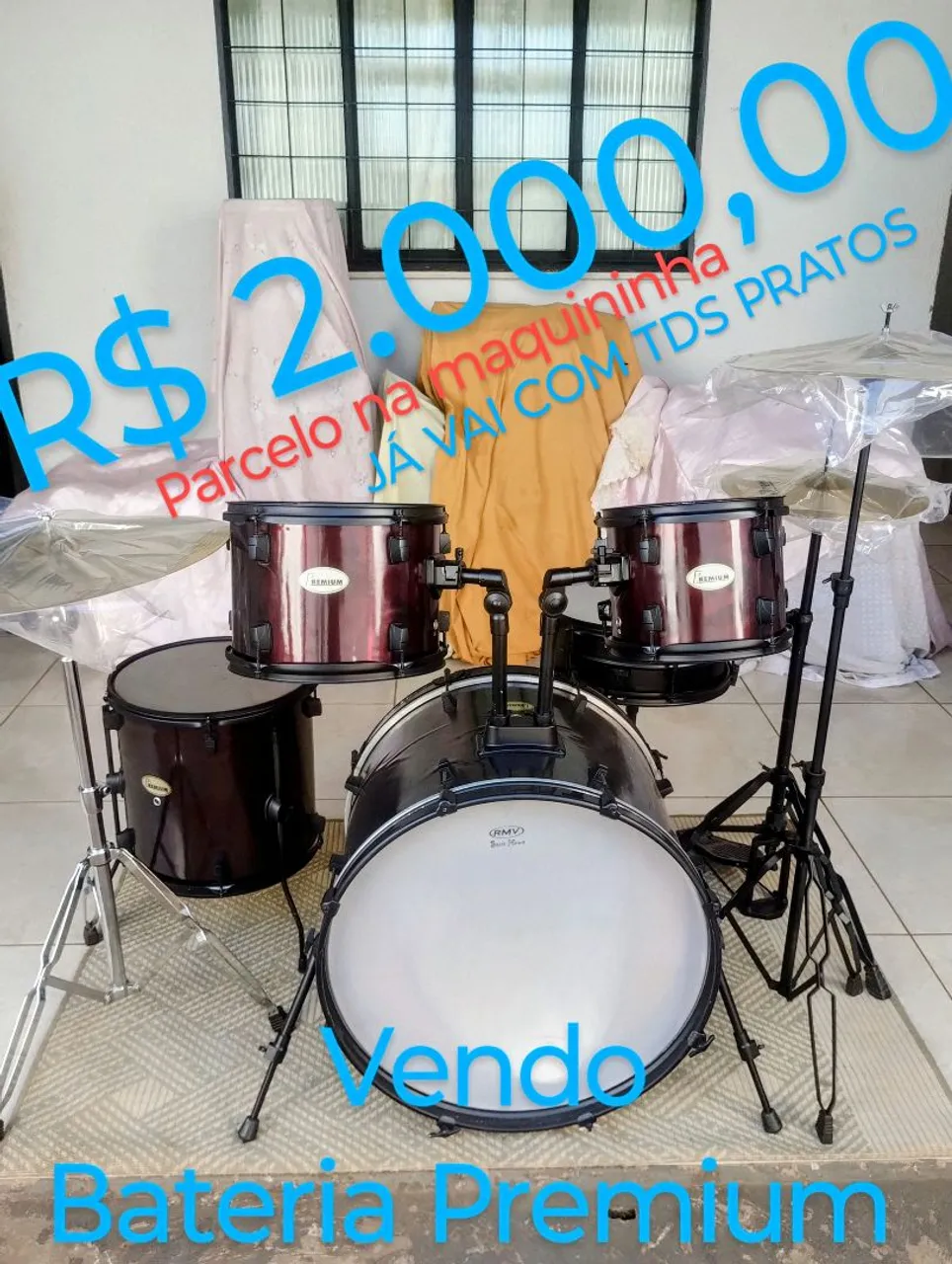 Bateria Premium com Pratos - Parcelo