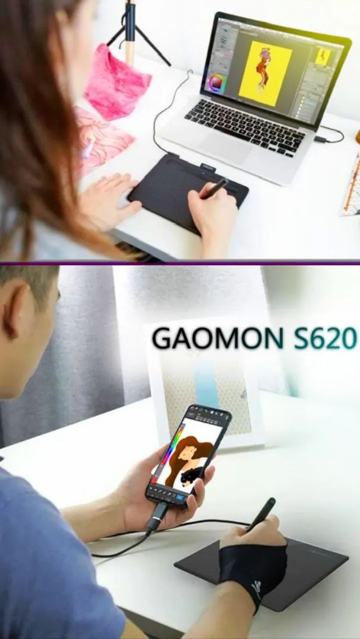 Tablet Digitalizador Gaomon para celular e pc 