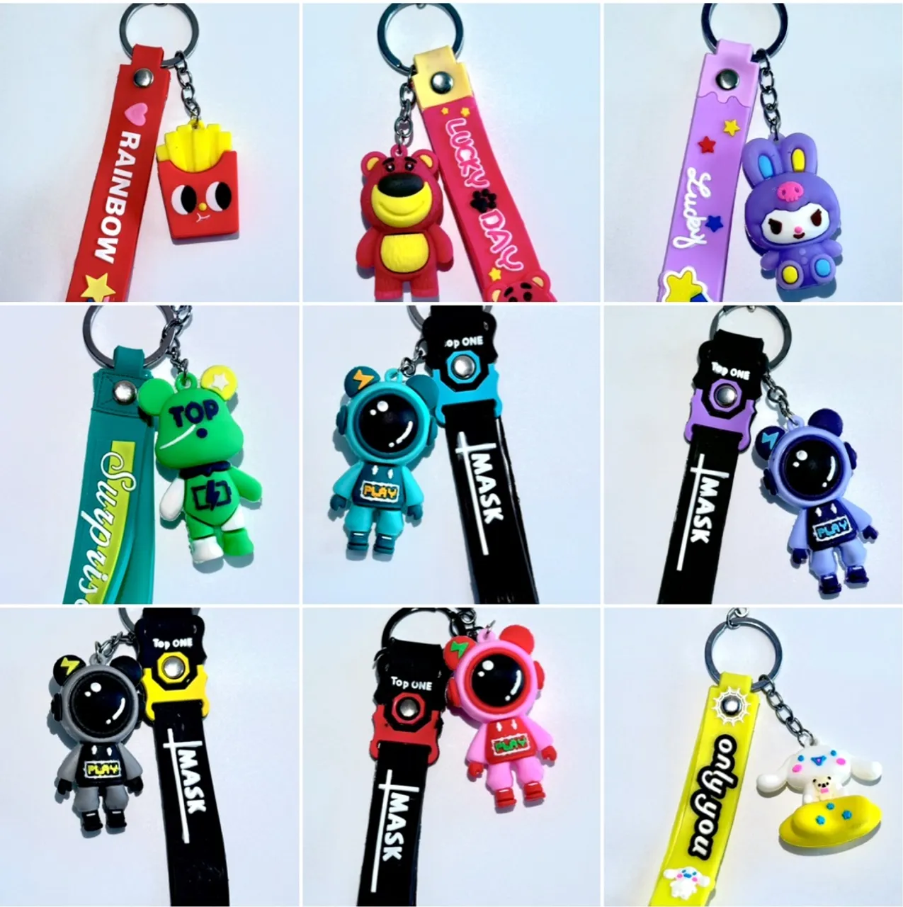 Chaveiros Fofos de Personagens Divertidos