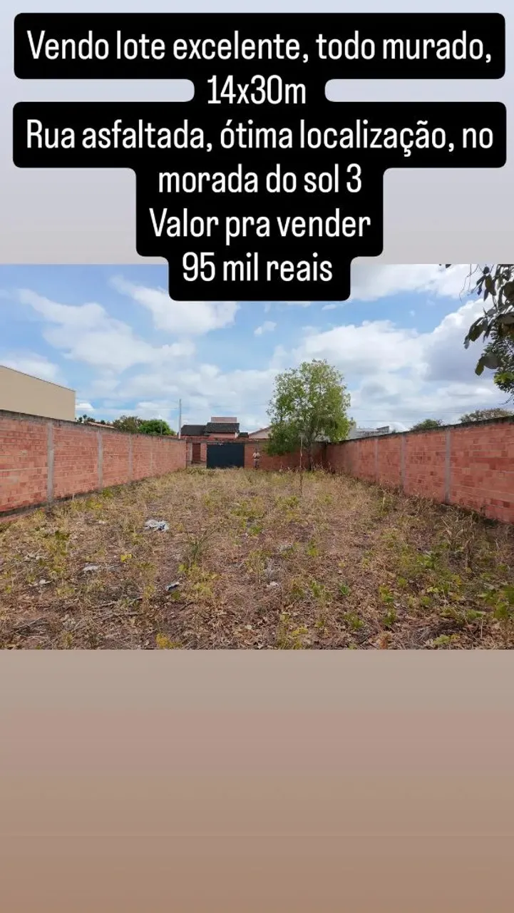 LOTE TAMANHO EXTRA, TODO MURADO, NO MORADA DO SOL 3