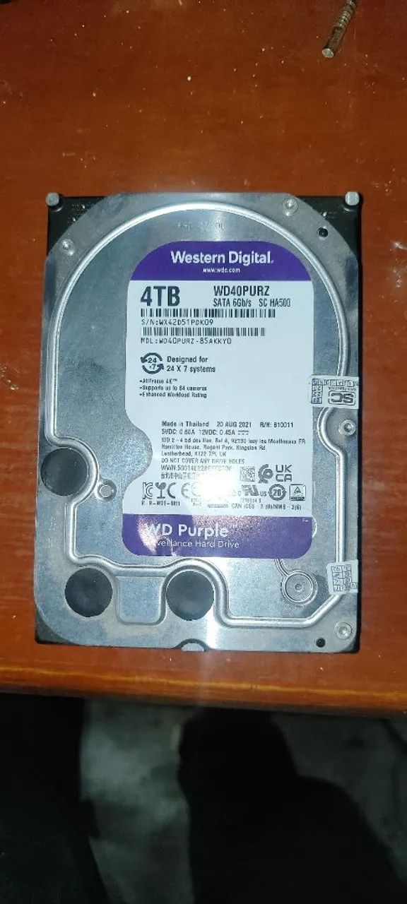 HD WD Purple 4TB Surveillance - semi novo  - Foto 3