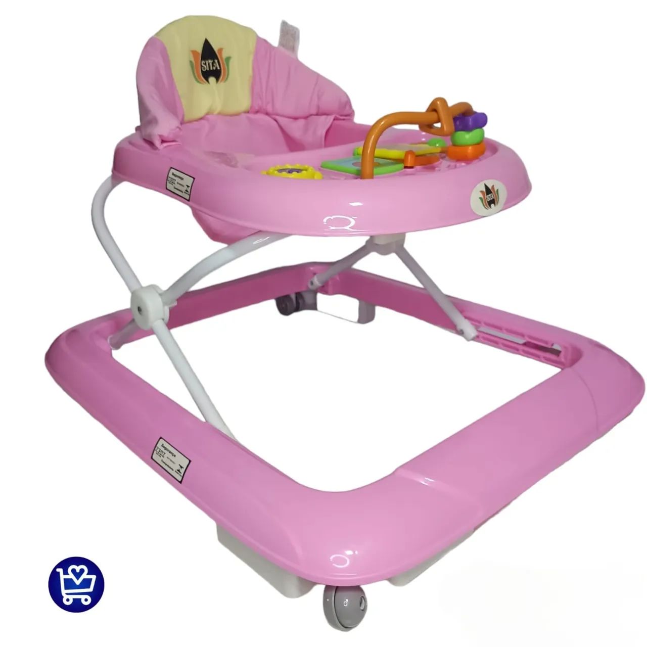 Andador para Bebê - Rosa - Com Brinquedos - Foto 4
