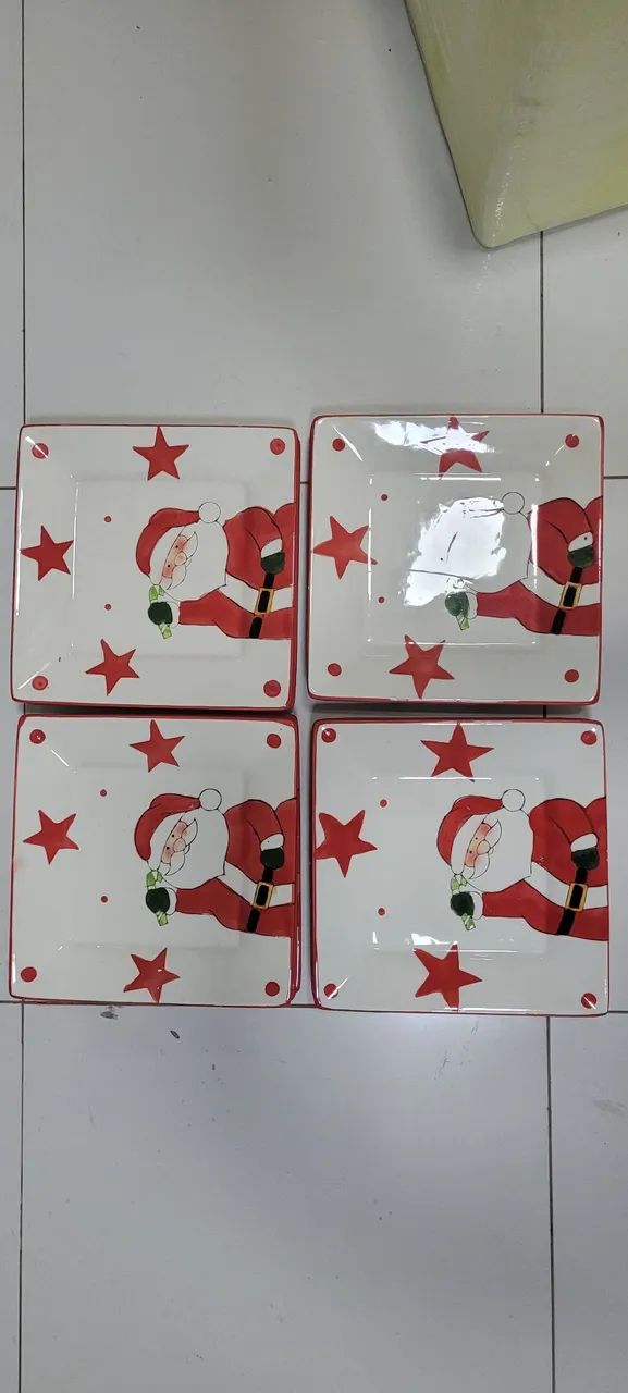 Jogo de pratos natalinos com tema Papai Noel - Foto 2