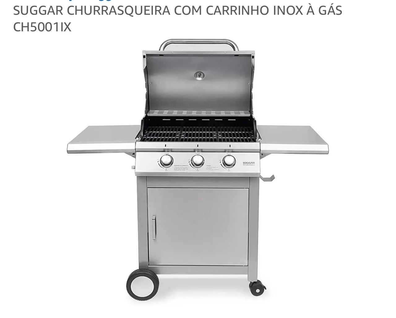 SUGGAR CHURRASQUEIRA COM CARRINHO INOX À GÁS CH5001IX - Foto 3
