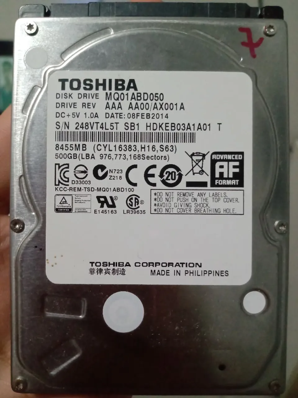 HD interno Toshiba 500GB SATA