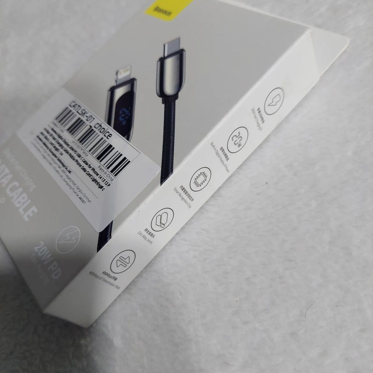 Cabo Baseus 20W PD Tipo C para iPhone - Tela Digital - Foto 2