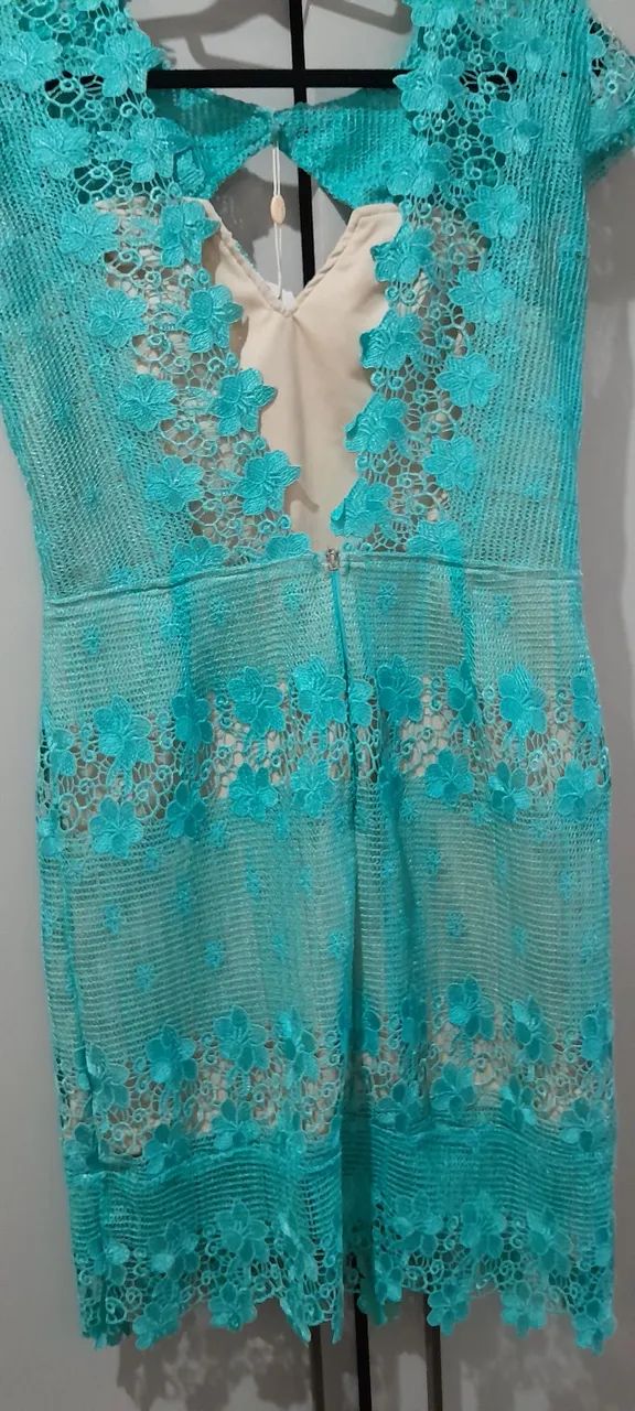 Vestido Renda Azul Claro - Foto 3