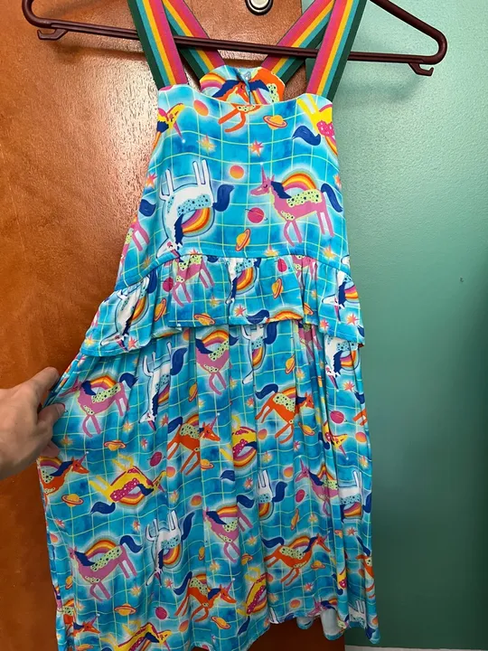 Vestido Infantil Unicórnio - Tamanho 8