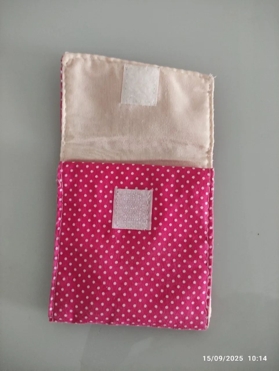 Porta absorventes tecido poá rosa - Foto 3
