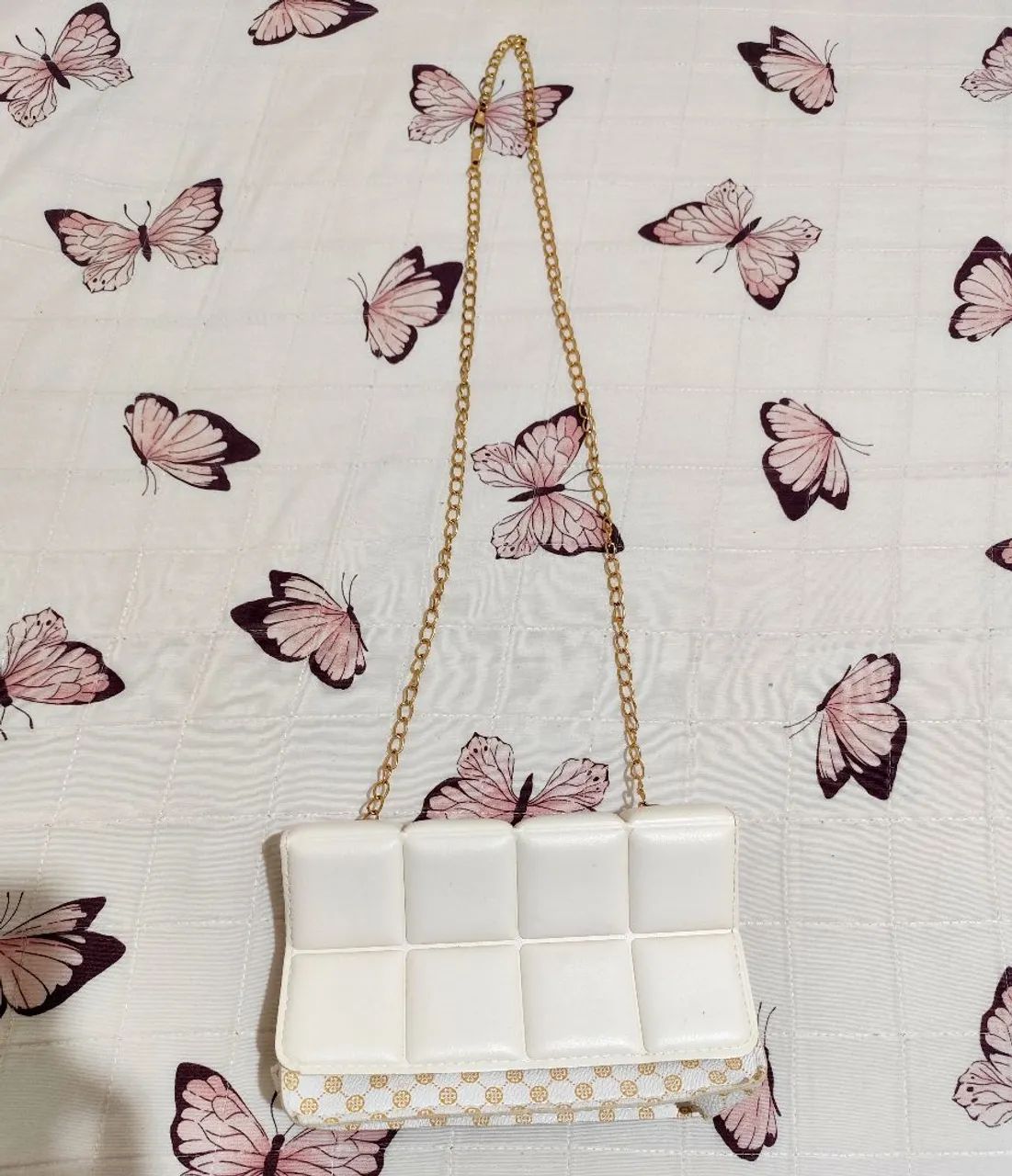 Bolsa feminina branca de ombro