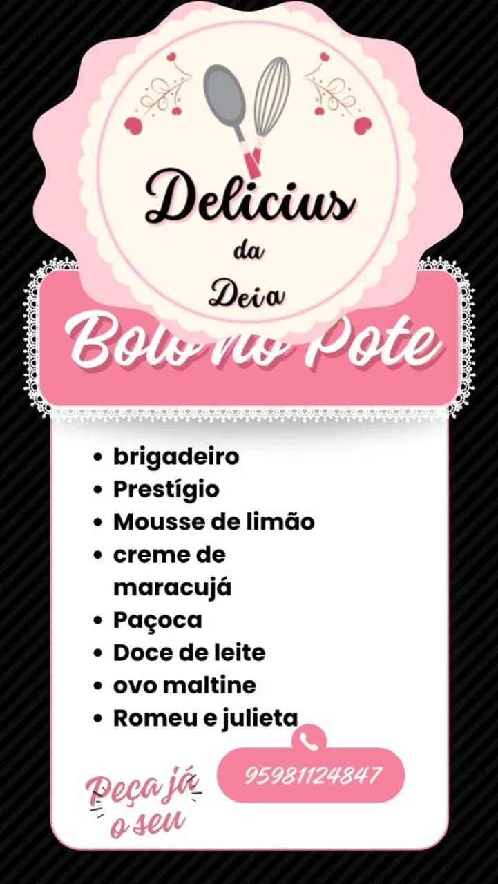 Deliciosos Bolos no Pote da Deia!