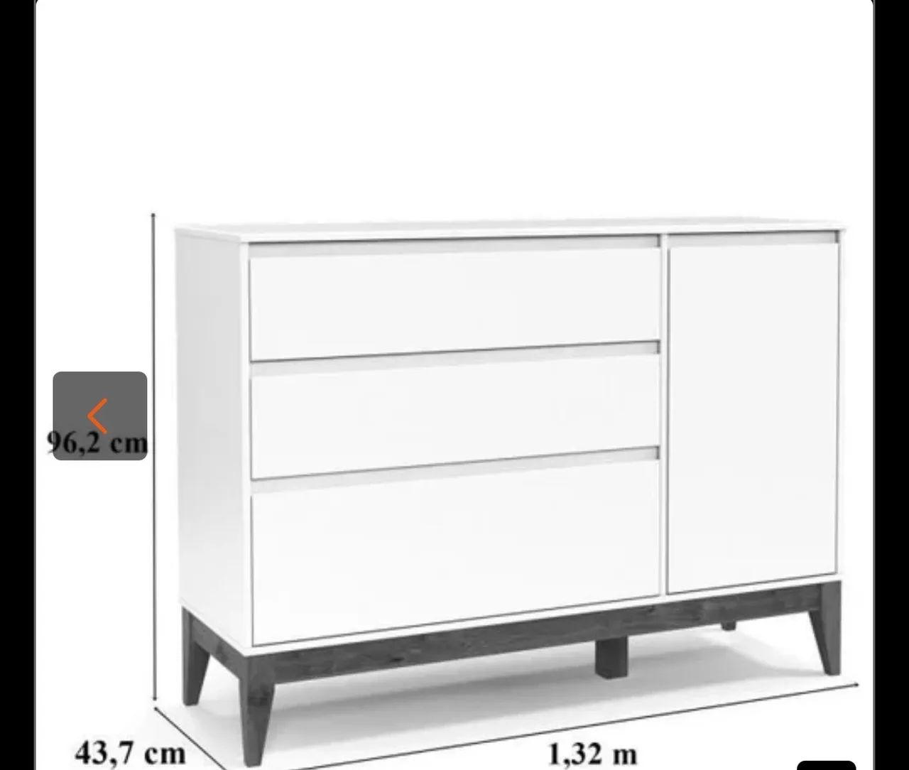 Cômoda Infantil Clean com Porta Matic Branco Eco Wood Branco com Prateleiras - Foto 5