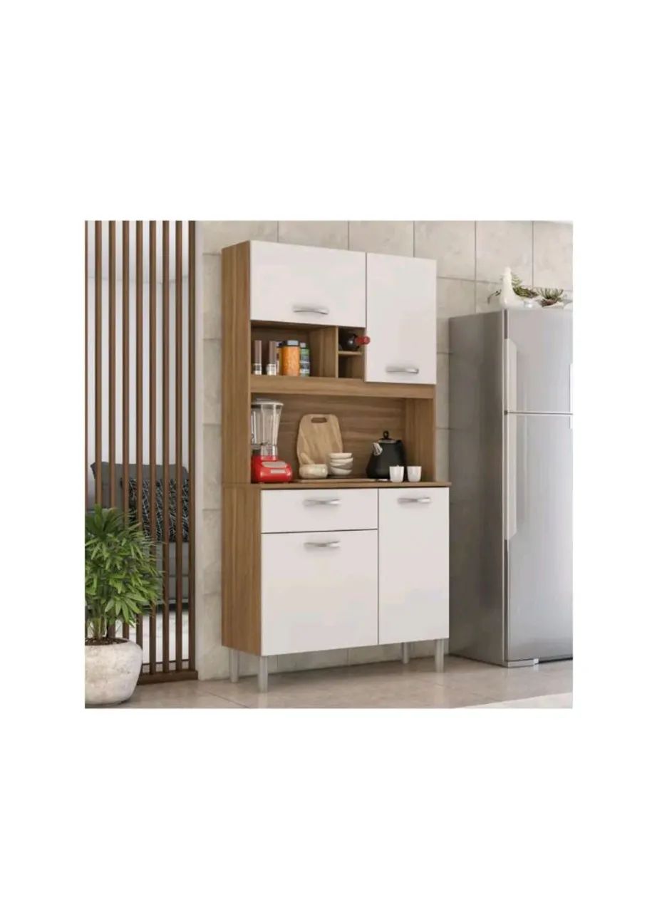 Armário de Cozinha Branco com Gaveteiro - Novo