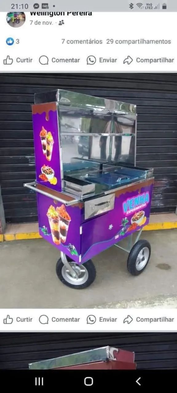 Carrinho para vender sorvete