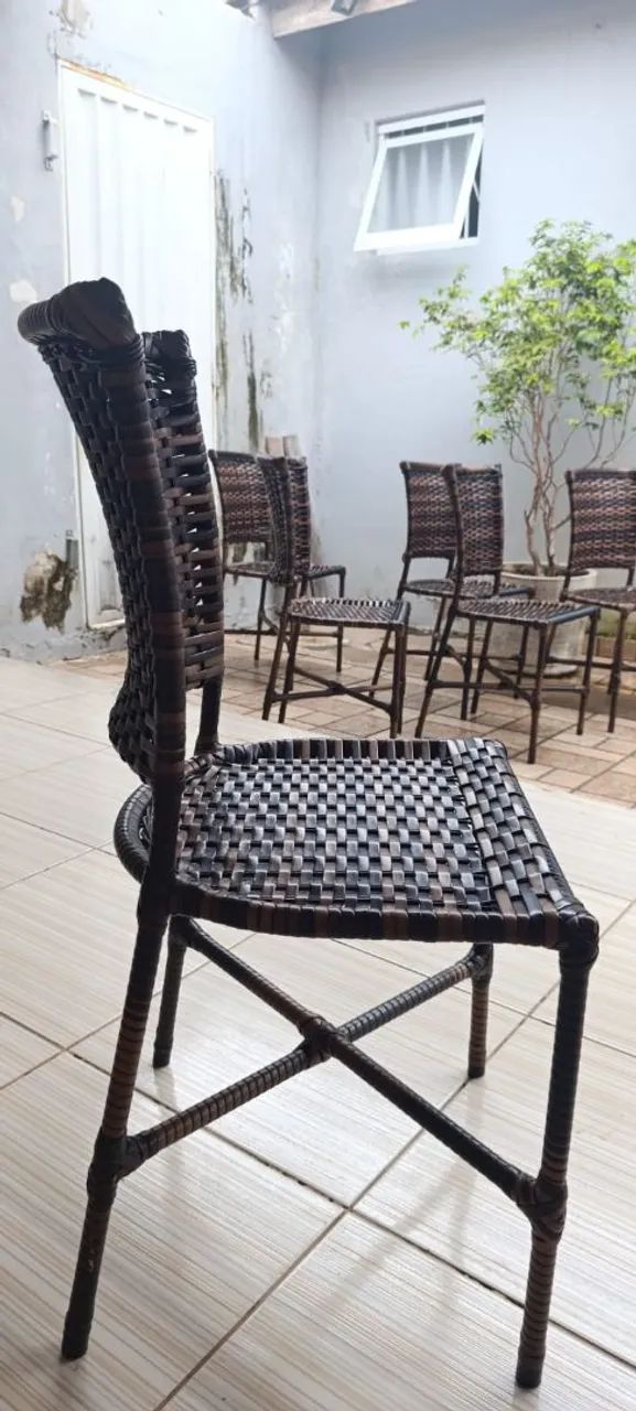 Cadeiras de vime para área externa - 6 peças - usadas - Foto 4