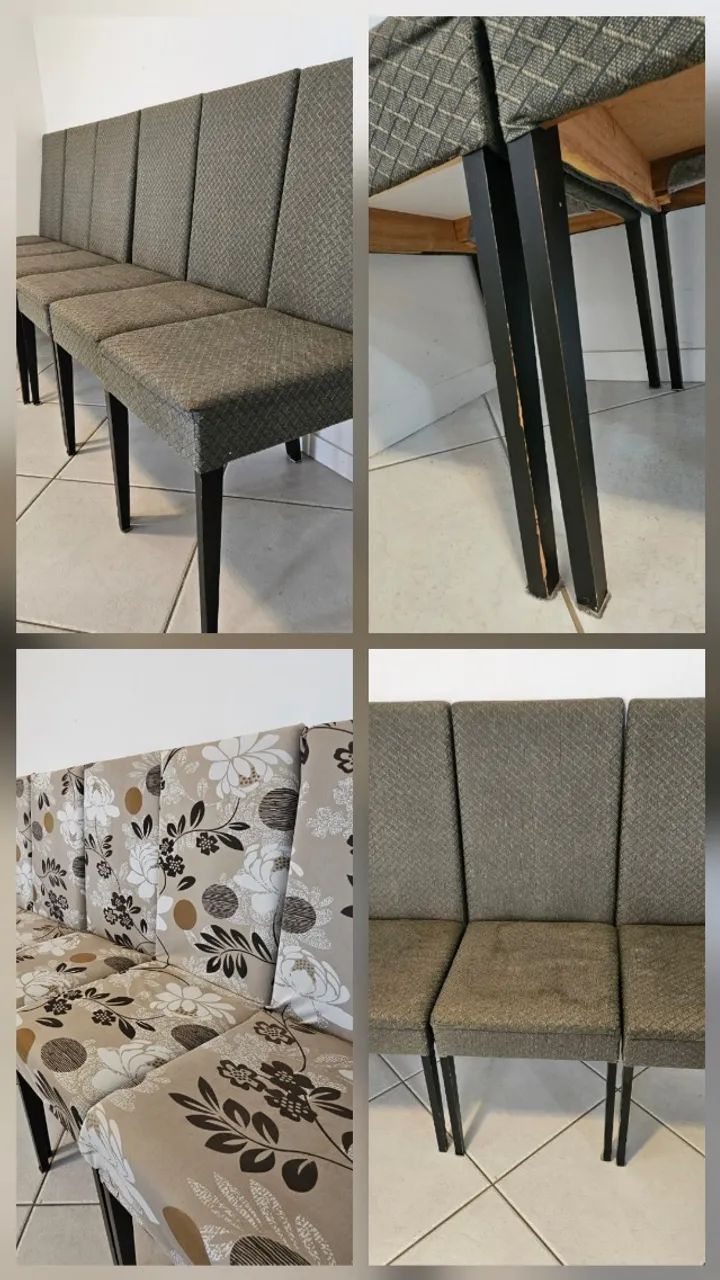 Mesa de jantar retangular com 6 cadeiras usada - Foto 4