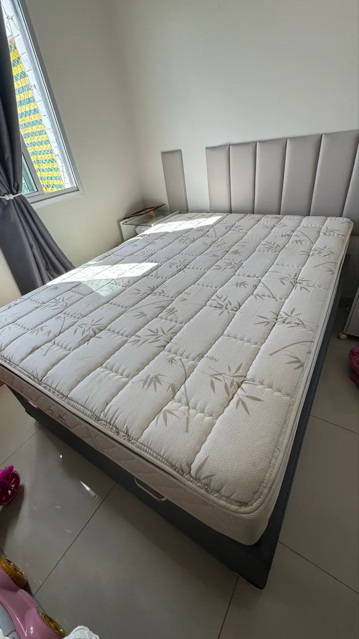 Cama casal stanford com baú nova