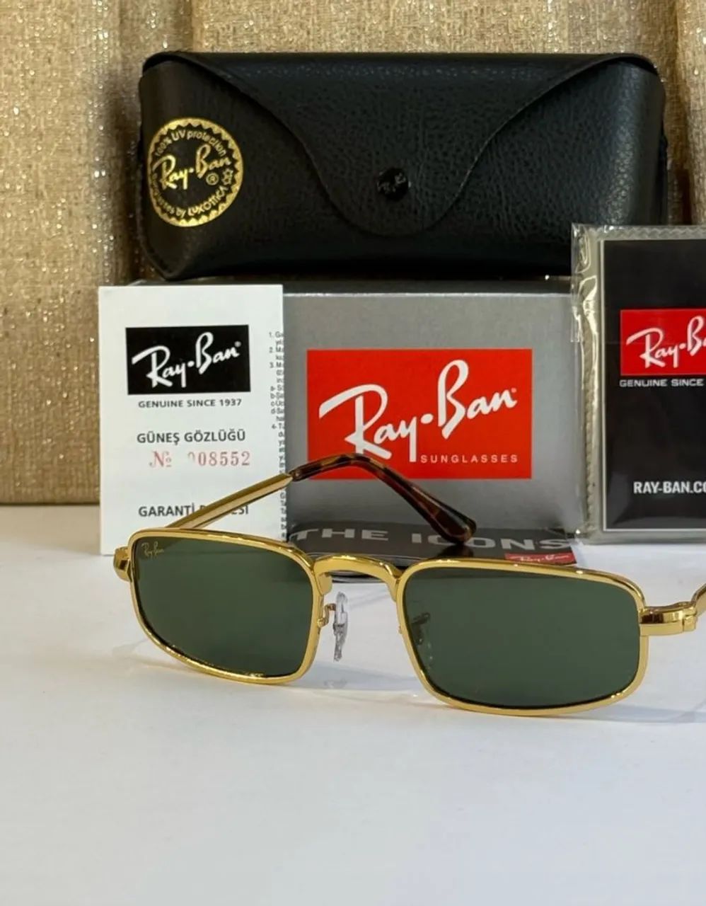 Ray ban lançamento asap rocky rb3927 verde com dourado  - Foto 3