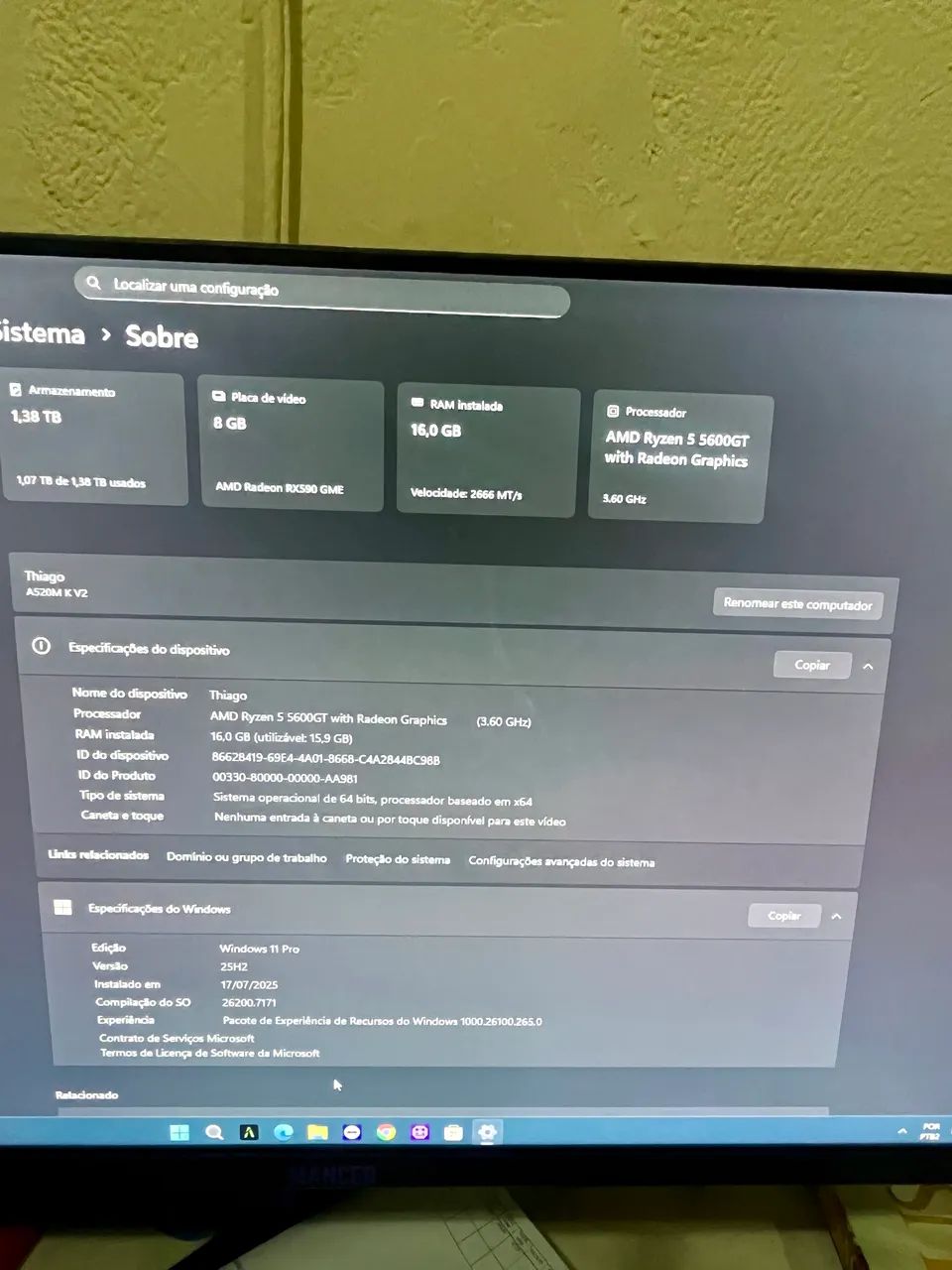 Computador pc game AMD Ryzen 5