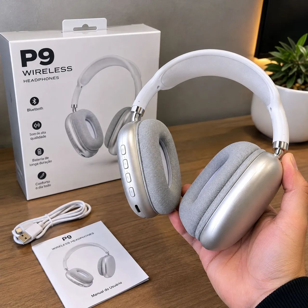 ? HEADSET P9 BLUETOOTH BRANCO ? R$ 99,90! - Foto 3