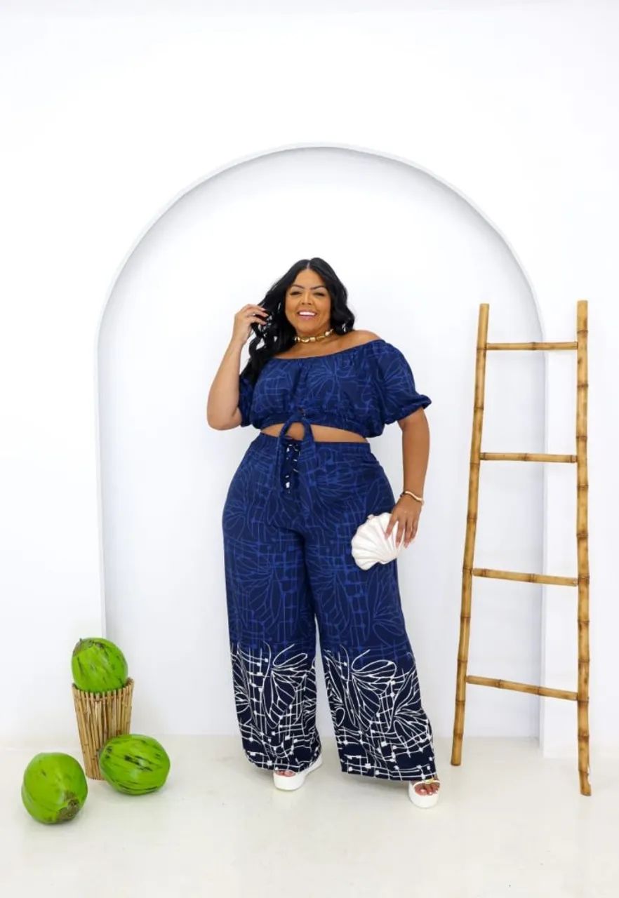 Conjunto calça pantalona 