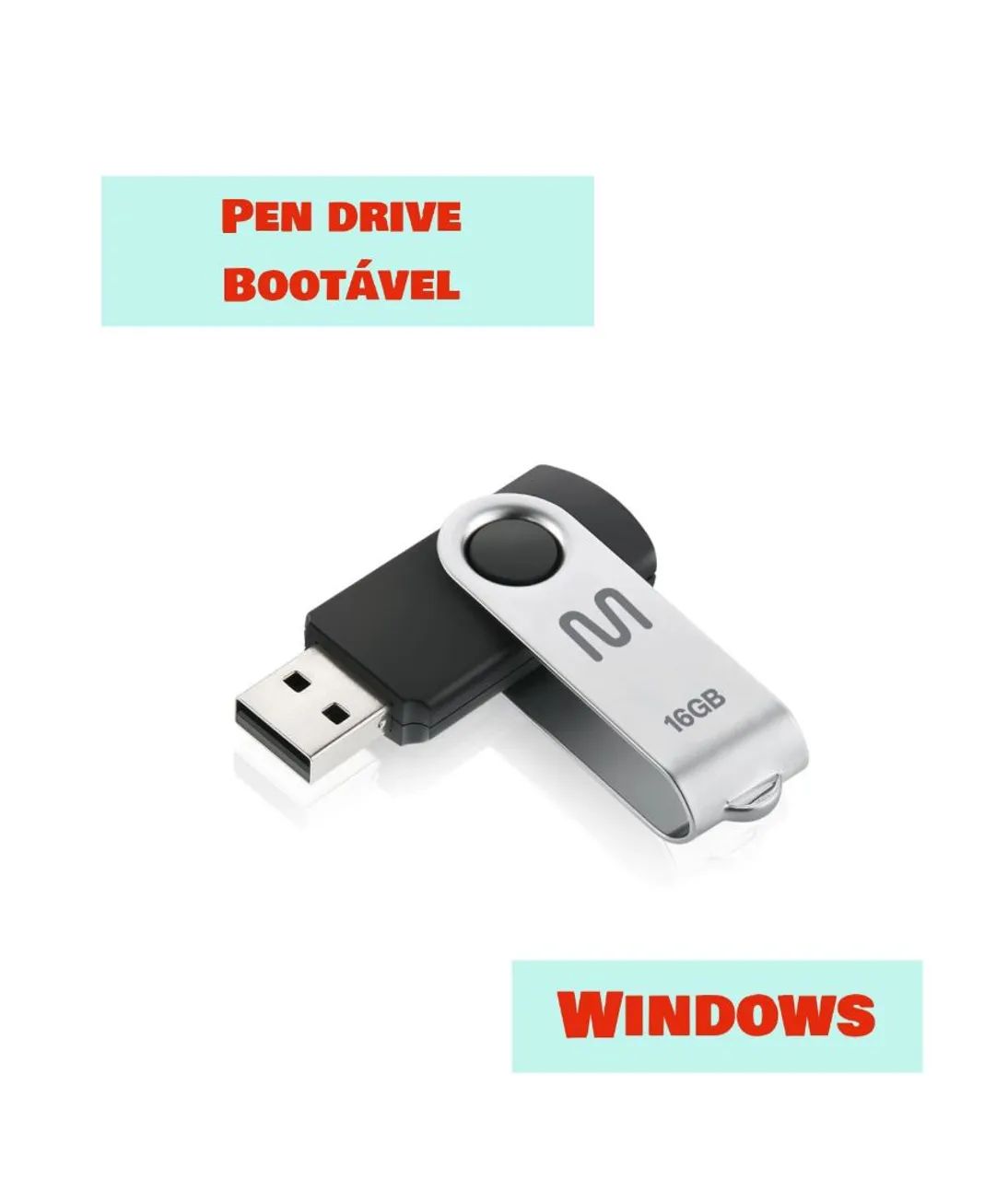 Pen driver Bootável, Multilaser Original 8GB, USB 2.0 (Novo)