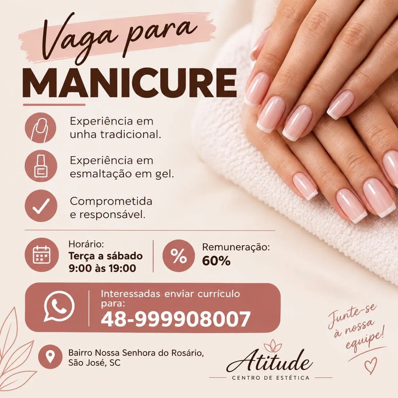 Vaga para manicure 