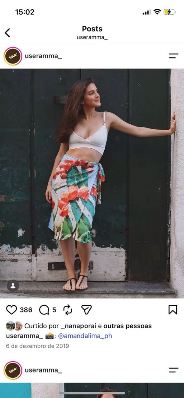 Saia estampada transpassada -USERAMMA 