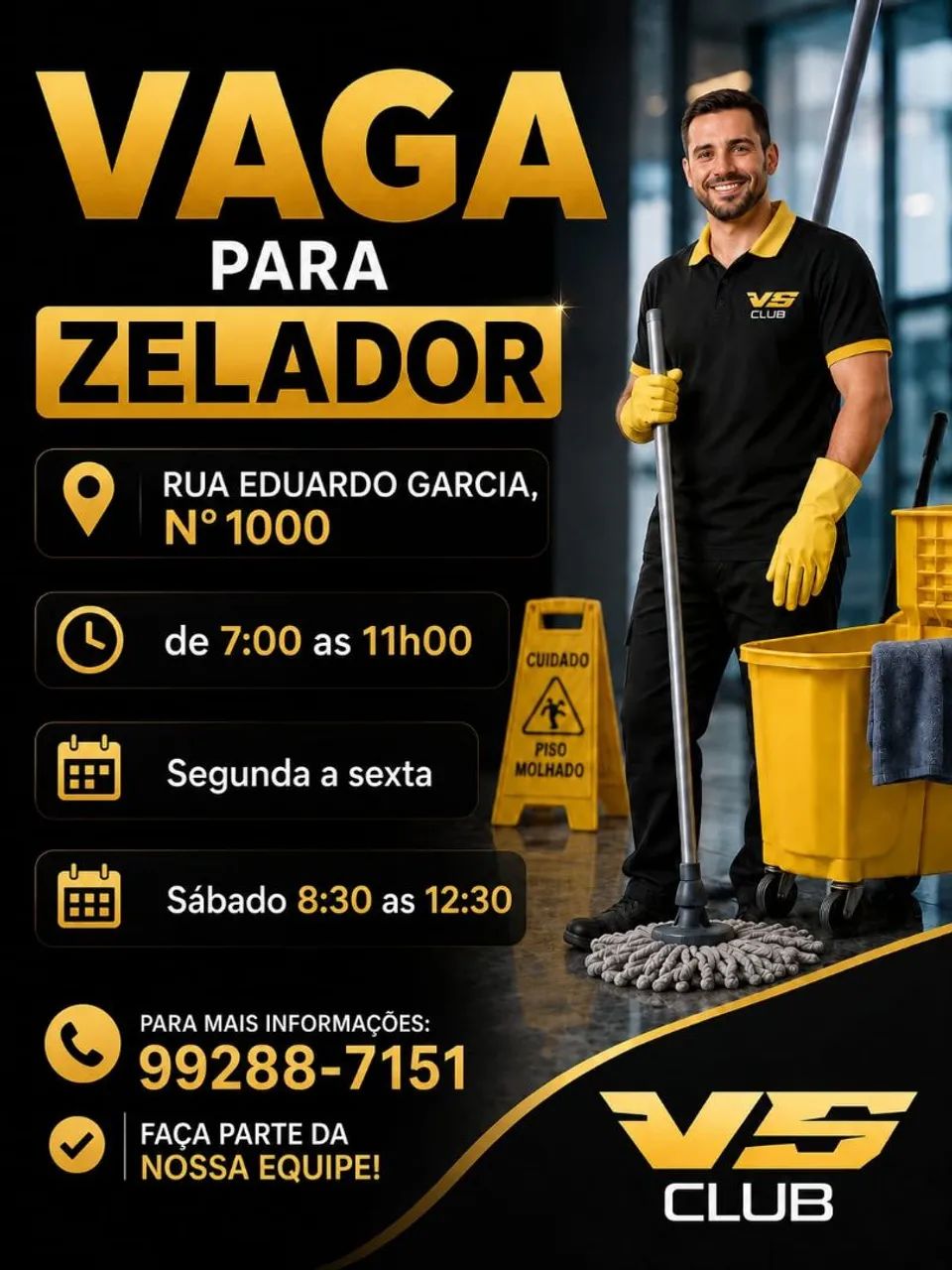 Vaga para Zeladoria